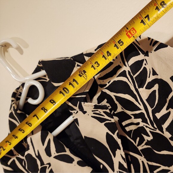 Anne Klein Jacket Blazer Womens Size 8 Black Tan 100% Cotton Career Office Cute - Picture 8 of 11